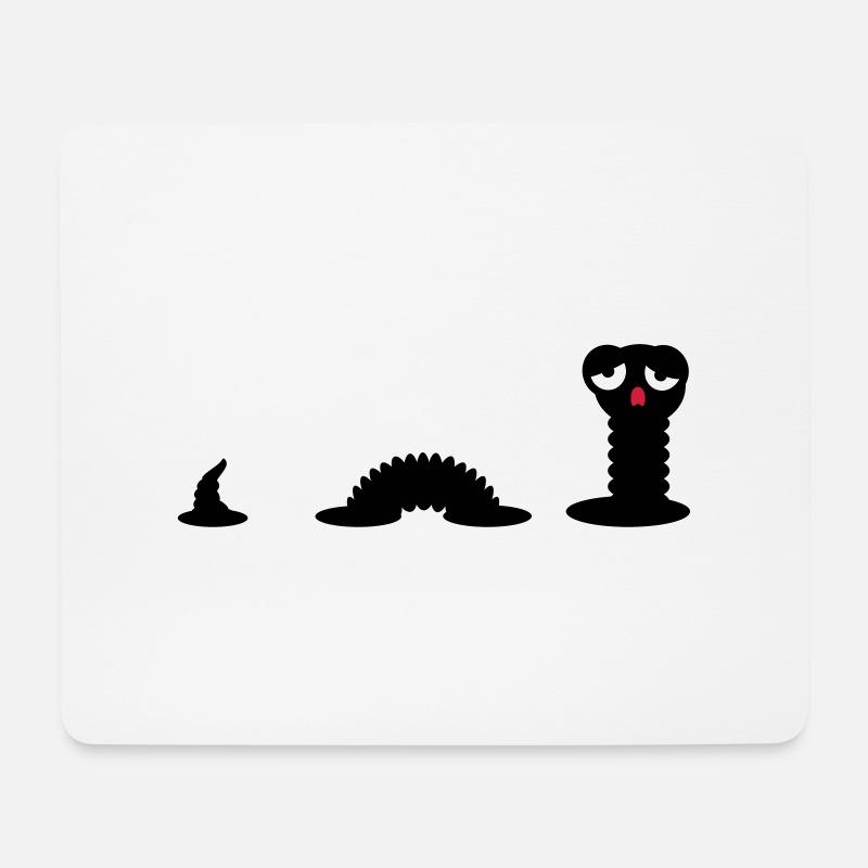 Früher Wurm / Early Worm (3c) - Mousepad (Querformat) - Weiß