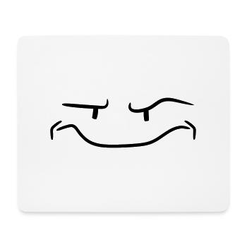 lustiges gesicht monster skeptisch cool comic cart - Mousepad (Querformat) - Weiß - Vorne