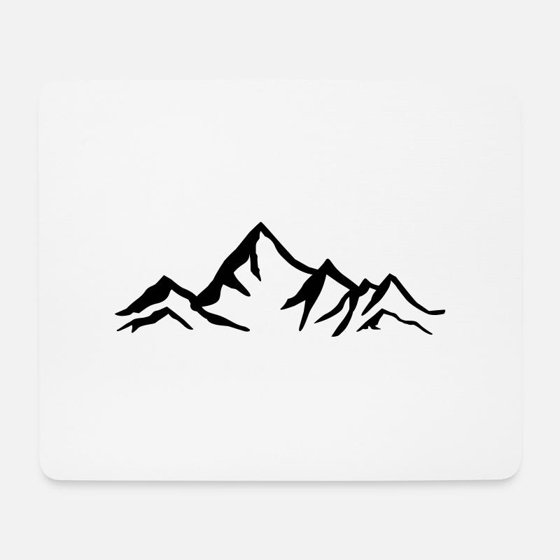 Montagne, montagne, glacier - Tapis de souris (format paysage) - blanc