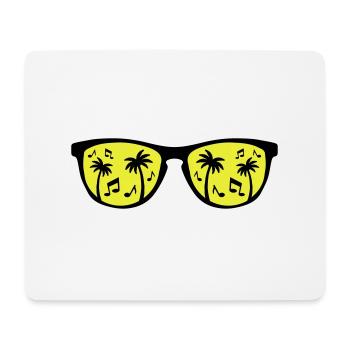 brille palmen music - Mousepad (Querformat) - Weiß - Vorne
