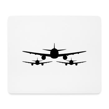 3 flieger team crew geschwader vorne front flugzeu - Mousepad (Querformat) - Weiß - Vorne
