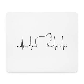 Sheltie Herzfrequenz - Mousepad (Querformat) - Weiß - Vorne