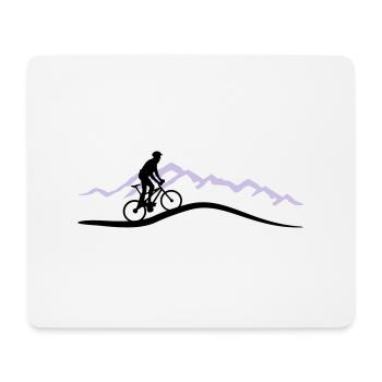 Mountain biking, cycling - Tapis de souris (format paysage) - blanc - Devant