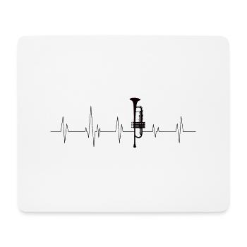 Trompette battement de coeur noir - Tapis de souris (format paysage) - blanc - Devant