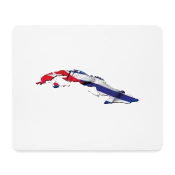 Drapeau de Cuba sur la carte de Cuba - Tapis de souris (format paysage) - blanc - Devant