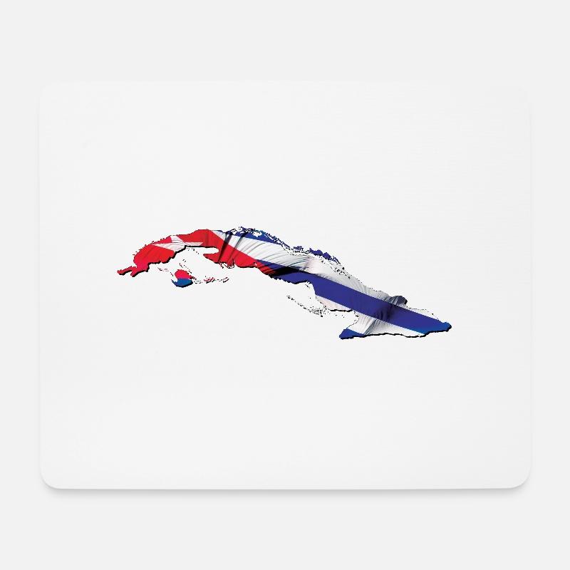Kuba Flagge in der Kuba Landkarte - Mousepad (Querformat) - Weiß
