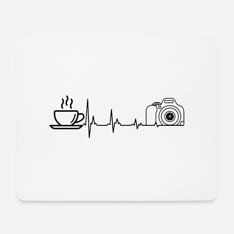 Café et photographie - Tapis de souris (format paysage) - blanc