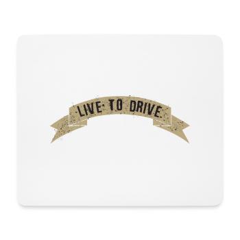 live to drive slogan motard banderole - Tapis de souris (format paysage) - blanc - Devant