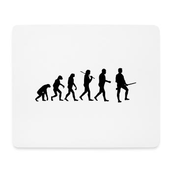 Evolution Jäger Jagd lustige Humor Geschenk - Mousepad (Querformat) - Weiß - Vorne