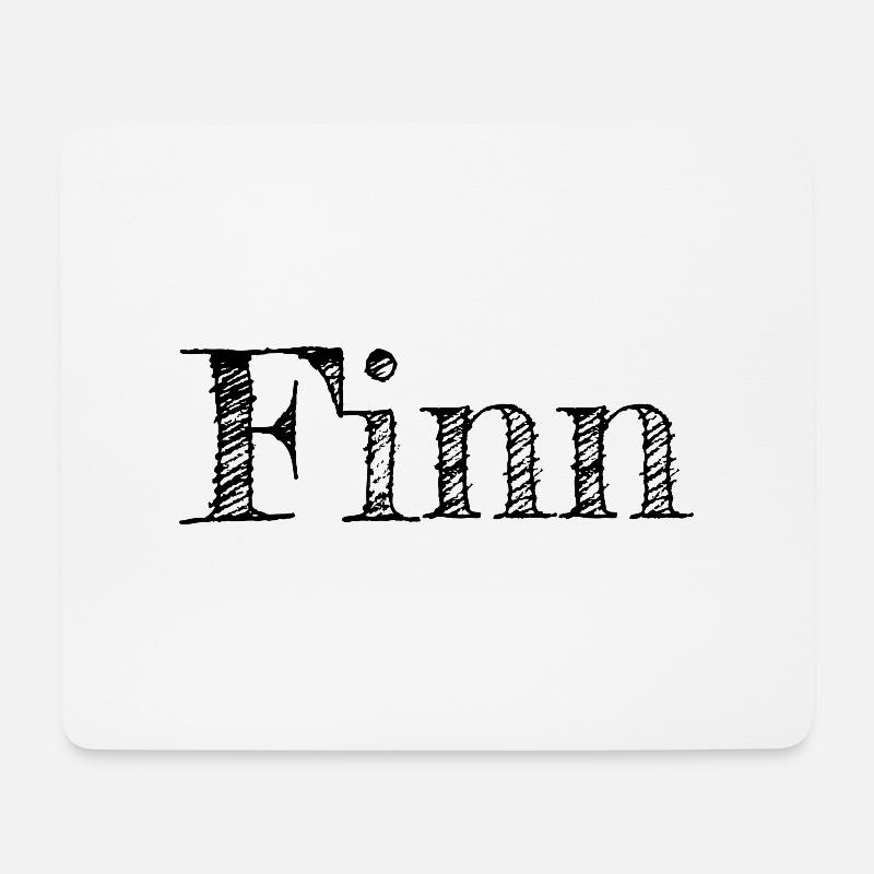 Name Finn Comic Schwarz - Mousepad (Querformat) - Weiß