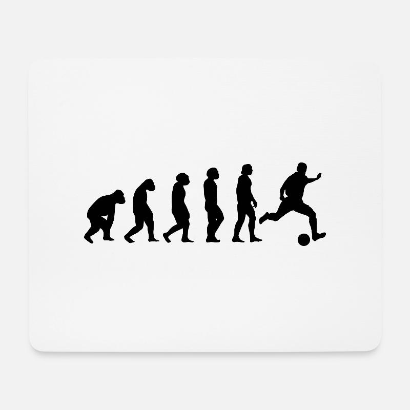 Fußball Fußballtrainer Evolution Fußballspieler - Mousepad (Querformat) - Weiß