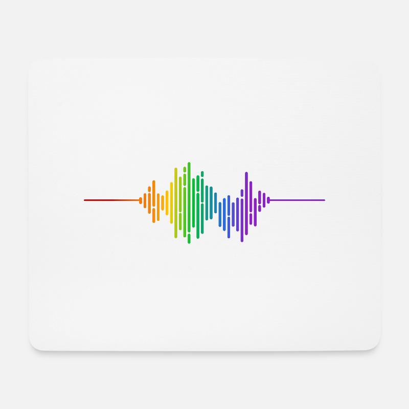 Rainbow sound wave - Mouse Pad (horizontal) - white