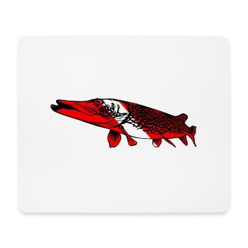 Hecht von Scuba.Style - Mousepad (Querformat) - Weiß - Vorne