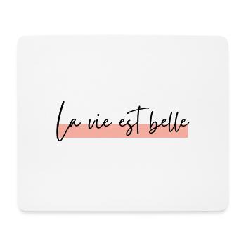 La vie est belle - Tapis de souris (format paysage) - blanc - Devant