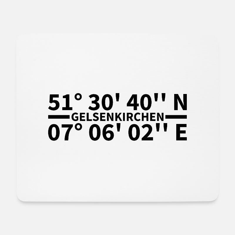 Gelsenkirchen Koordinaten - Mousepad (Querformat) - Weiß