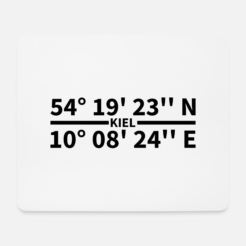 Kiel Koordinaten - Mousepad (Querformat) - Weiß