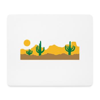 Landschaft Wüste Silhouette Skyline - Mousepad (Querformat) - Weiß - Vorne