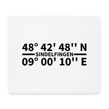 Sindelfingen Koordinaten - Mousepad (Querformat) - Weiß - Vorne