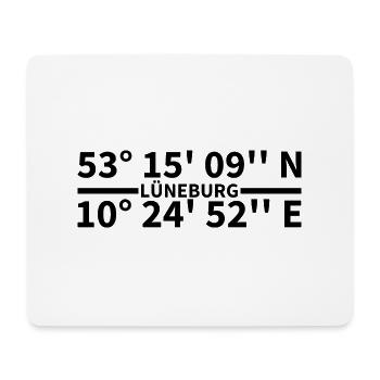 Lüneburg Koordinaten - Mousepad (Querformat) - Weiß - Vorne