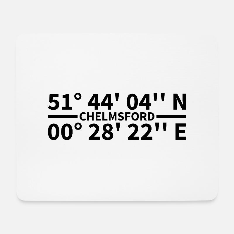 Chelmsford Koordinaten - Mousepad (Querformat) - Weiß
