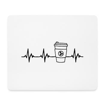 Kaffee Herzschlag - Mousepad (Querformat) - Weiß - Vorne
