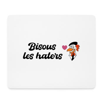 Bisous les haters - Chaîne Youtube Hervé H.LECOQ - Tapis de souris (format paysage) - blanc - Devant