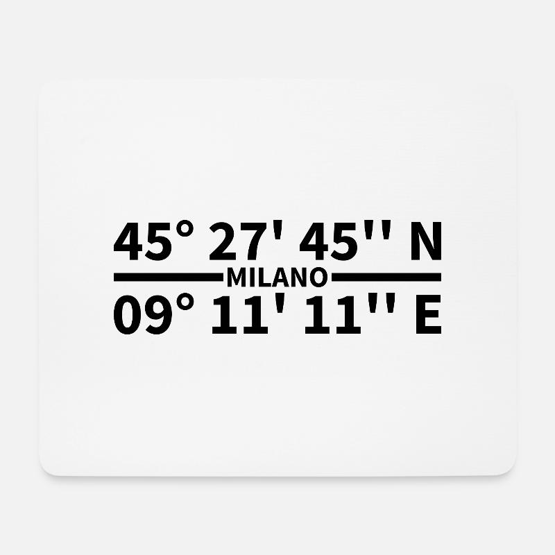 Milano Koordinaten - Mousepad (Querformat) - Weiß