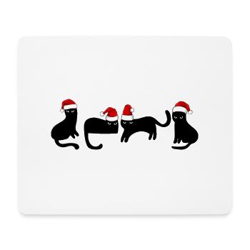 black cat in christmas - Mouse Pad (horizontal) - white - Front