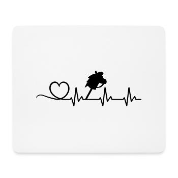 Heartbeat Hobby Horse Farbverlauf - Mousepad (Querformat) - Weiß - Vorne