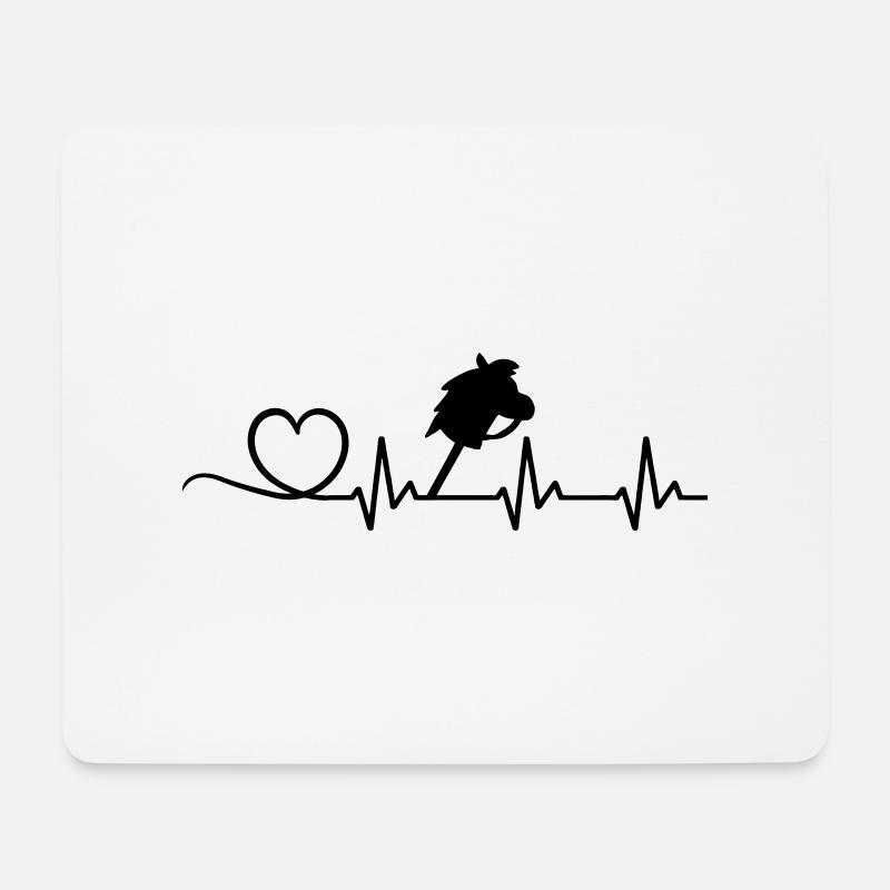 Heartbeat Hobby Horse Farbverlauf - Mousepad (Querformat) - Weiß
