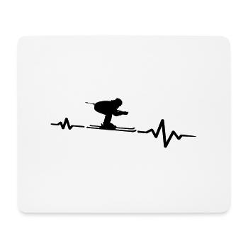 Abfahrt Skifahrer Pistenflitzer - Mousepad (Querformat) - Weiß - Vorne