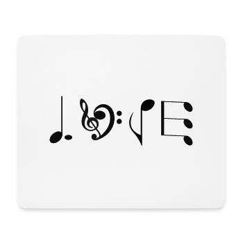 Love Music - originelle Geschenkidee - Mousepad (Querformat) - Weiß - Vorne