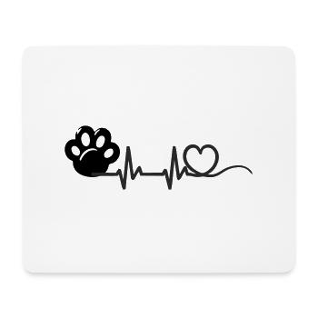 Patte de chat Heartbeat - Tapis de souris (format paysage) - blanc - Devant