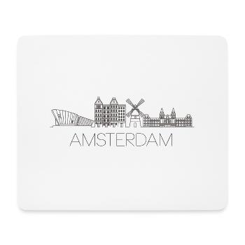 Horizon d’Amsterdam : design artistique élégant - Tapis de souris (format paysage) - blanc - Devant