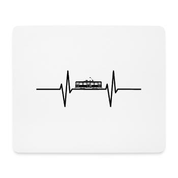 Heartbeat with historic tram / S-Bahn - Mouse Pad (horizontal) - white - Front