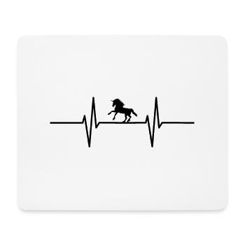 Herzschlag mit Einhorn - Mousepad (Querformat) - Weiß - Vorne