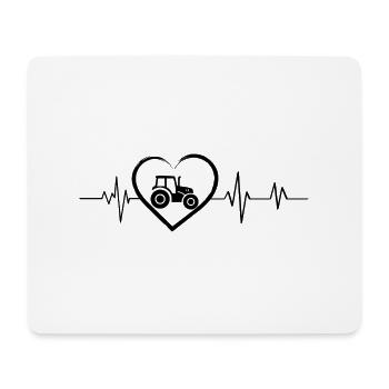 Heartbeat Tractor - Mouse Pad (horizontal) - white - Front