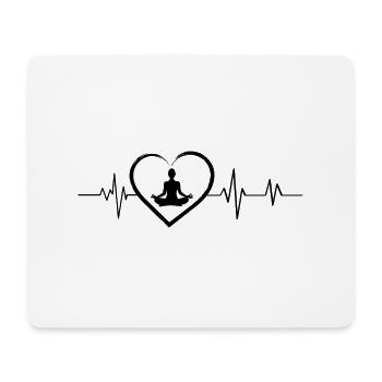 battement de cœur yoga - Tapis de souris (format paysage) - blanc - Devant