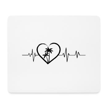 Herzschlag Palmen - Mousepad (Querformat) - Weiß - Vorne