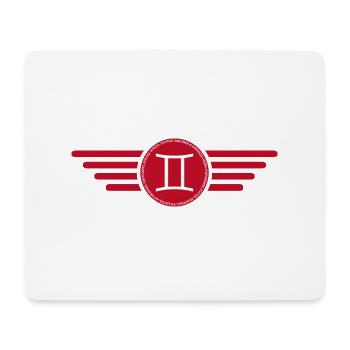 Signe du zodiaque Gémeaux, design exclusif de t-shirt - Tapis de souris (format paysage) - blanc - Devant