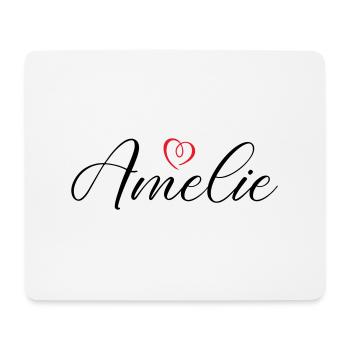 Amelie Name Heart - Mouse Pad (horizontal) - white - Front