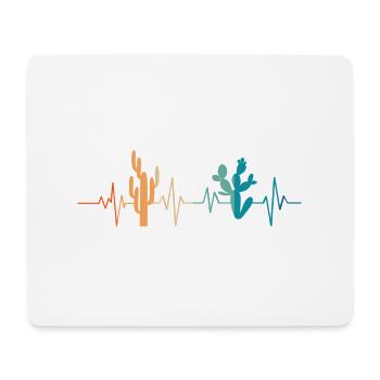 Cactus heartbeat - gift idea - Mouse Pad (horizontal) - white - Front