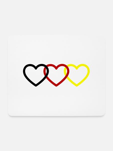Deutschland Herzen - Mousepad (Querformat) - Weiß