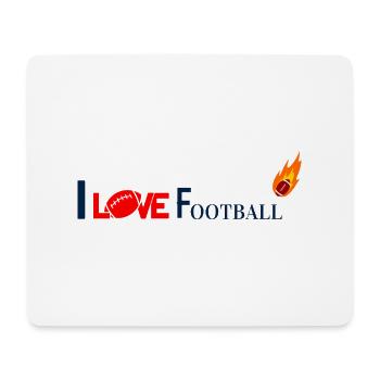 I Love Football Stylisches AmericanFootball Motiv - Mousepad (Querformat) - Weiß - Vorne