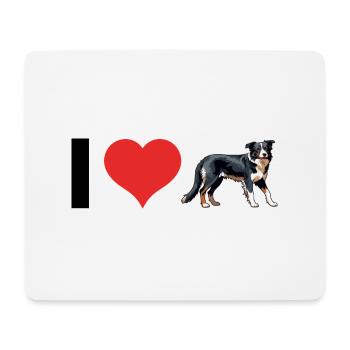 i Love Australian Shepherd - Pet Dog Design - Tapis de souris (format paysage) - blanc - Devant