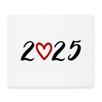 2025 Herz - Mousepad (Querformat) - Weiß - Vorne