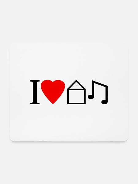 I Love House Music - Mousepad (Querformat) - Weiß
