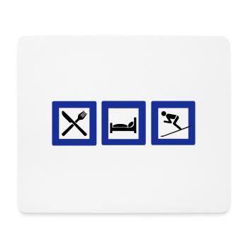 Ski - Tapis de souris (format paysage) - blanc - Devant