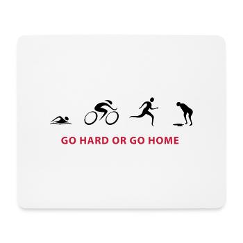 Triathlon GO HARD - Mousepad (Querformat) - Weiß - Vorne