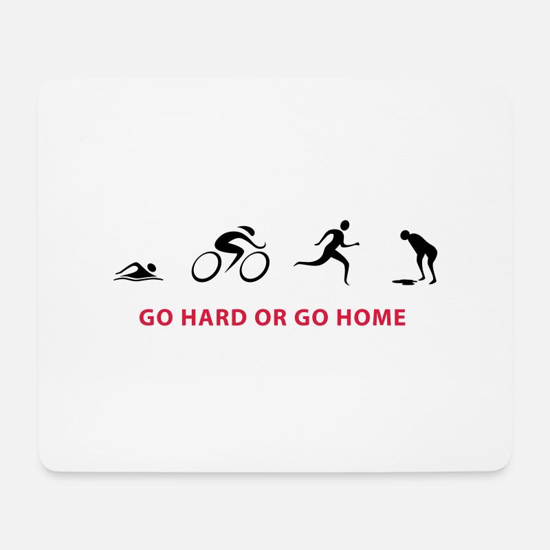 Triathlon GO HARD - Mousepad (Querformat) - Weiß